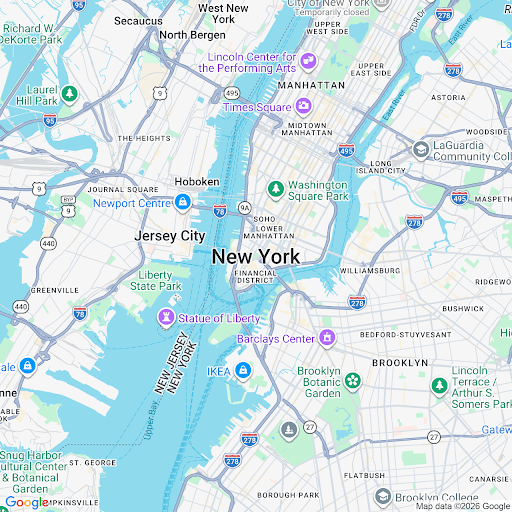 ニューヨーク周辺の地図